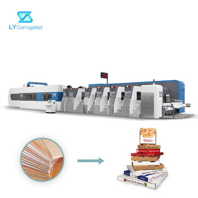 Μηχανή Slotter εκτυπωτών Flexo ελέγχου PLC, περιστροφική μηχανή συσκευασίας κιβωτίων χαρτοκιβωτίων