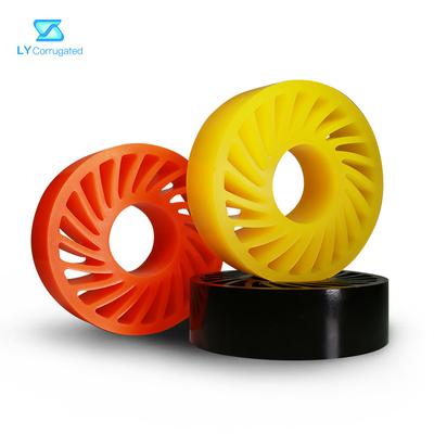 TUV ζάρωσε τις ντυμένες PU ρόδες 330mmx220mmx70mm μερών μηχανών